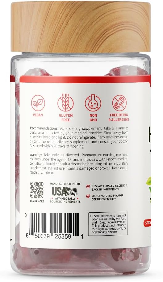 Sugar-Free Heart Health Gummies with CoQ10 for Blood Circulation Support - 60 Gummies