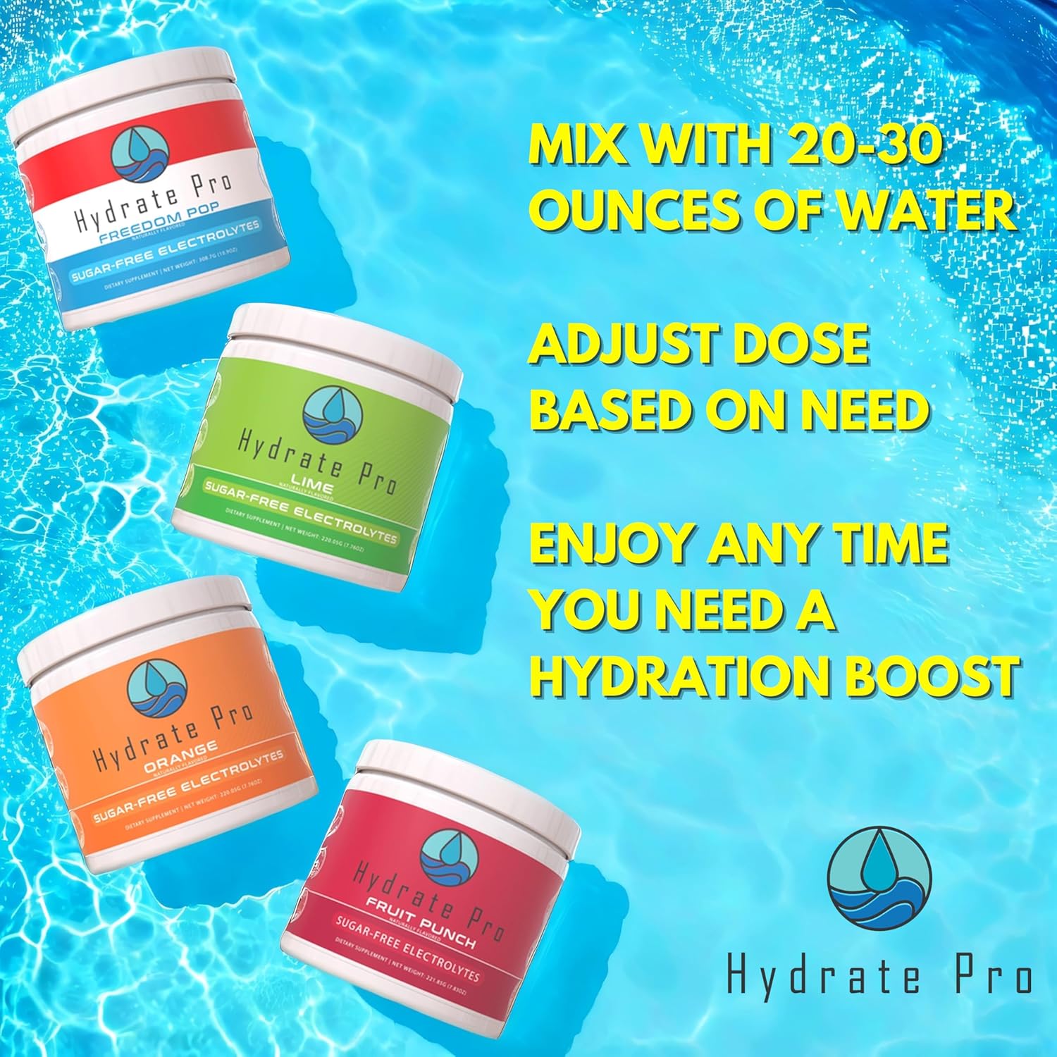 Sugar-Free Hydrate Pro Electrolyte Powder - 1000mg High-Sodium Complex for POTS Support, Keto Flu Prevention - 45 Servings Orange
