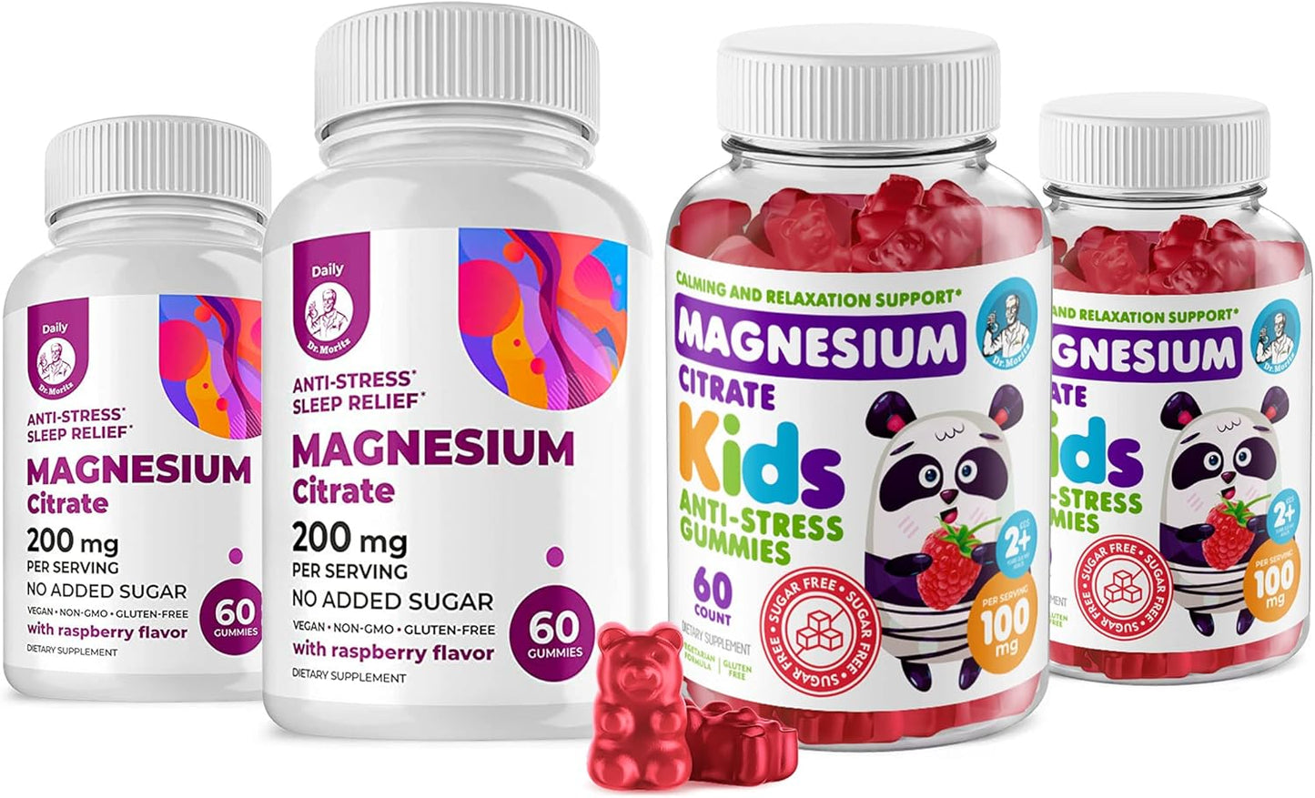 Sugar-Free Kids & Adults Magnesium Gummies - 120 Count Calm Supplement for Children, Magnesium Calm Chews