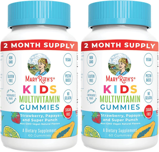 Sugar-Free Kids Multivitamin Gummies | 2-Month Supply | Ages 2+ | Essential Vitamins C, D3, Zinc | 60 Count x 2