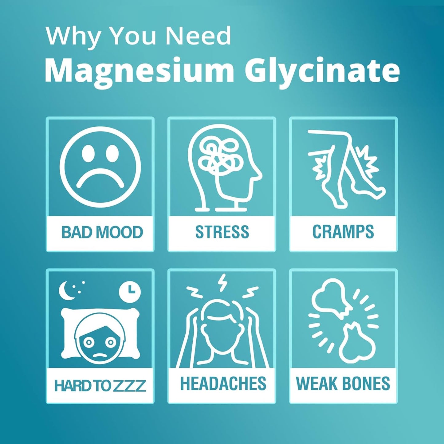 Sugar-Free Magnesium Glycinate Gummies with Ashwagandha for Mood & Energy - 60 Ct Chewable Supplement