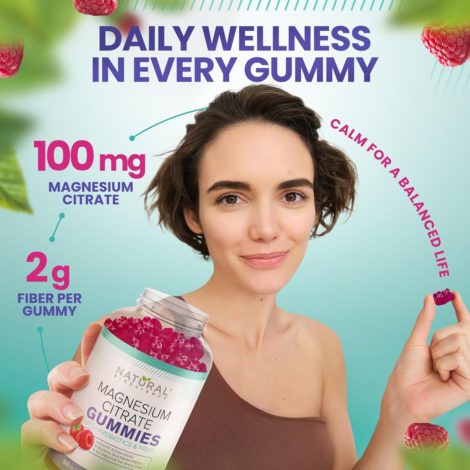 Sugar Free Magnesium Gummies for Stress Relief, Sleep, Heart Health - Vegan Supplement for Nerves, Muscles, Bones - High Absorption Formula for Kids & Adults - Non-GMO Vegan Gummies
