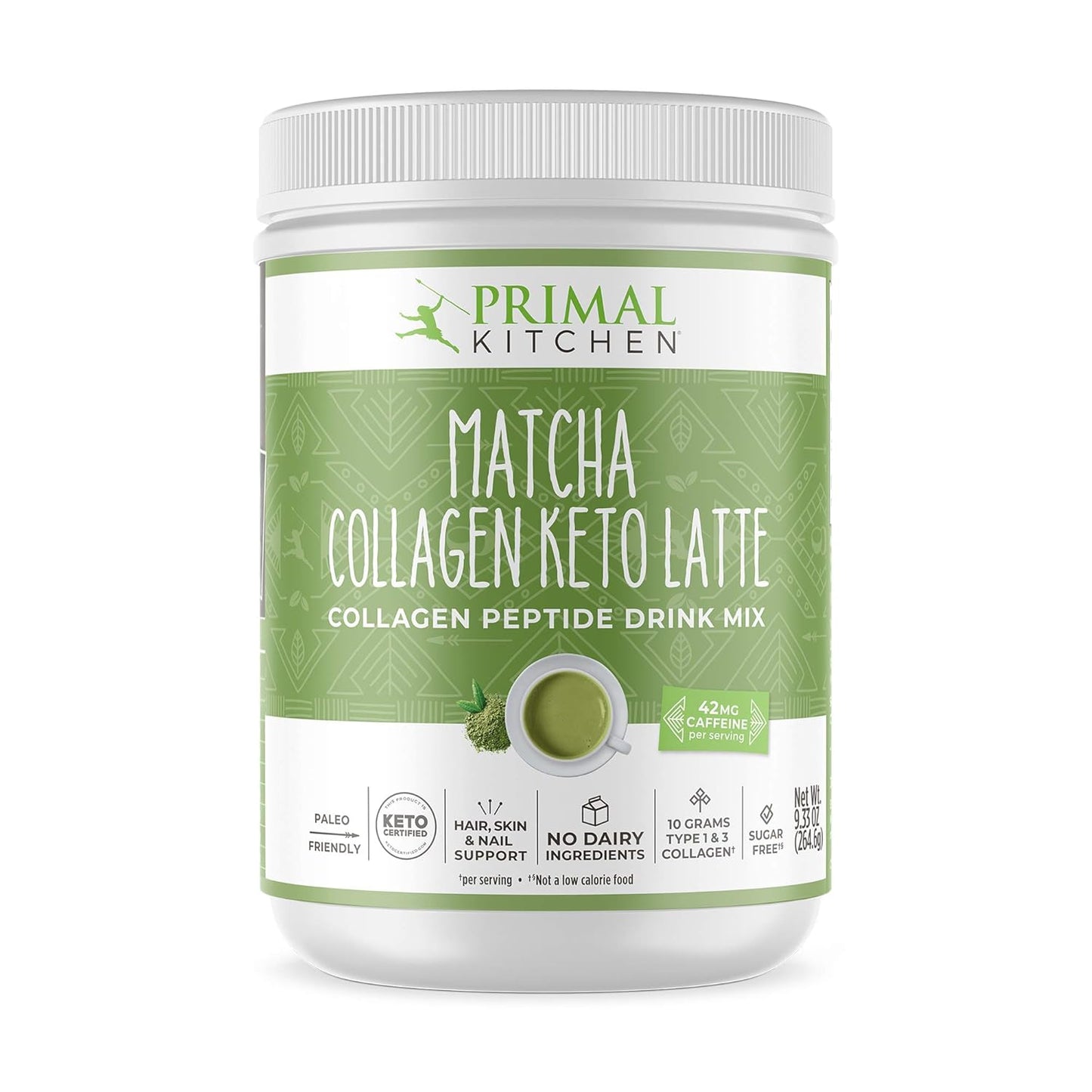 Sugar-Free Matcha Collagen Keto Latte Powder by Primal Kitchen - 9.33 Ounces