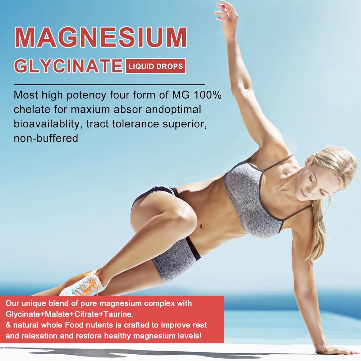 Sugar-Free Multitea Magnesium Glycinate Liquid Drops - Triple Absorption Support for Nerves, Heart, Muscles - Includes Potassium, L-Theanine, Sea Moss, Vitamins B, C, D3, K2 - 2 Pack