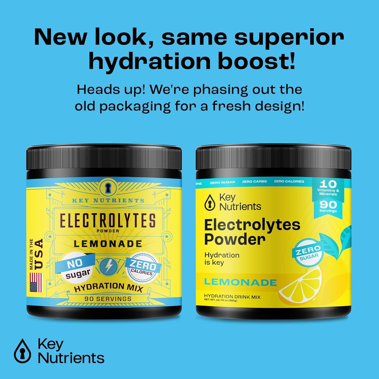 Sugar-Free Multivitamin Electrolyte Drink Mix Bundle - Tropical Peach Mango & Refreshing Lemonade Flavors - 90 Servings Each