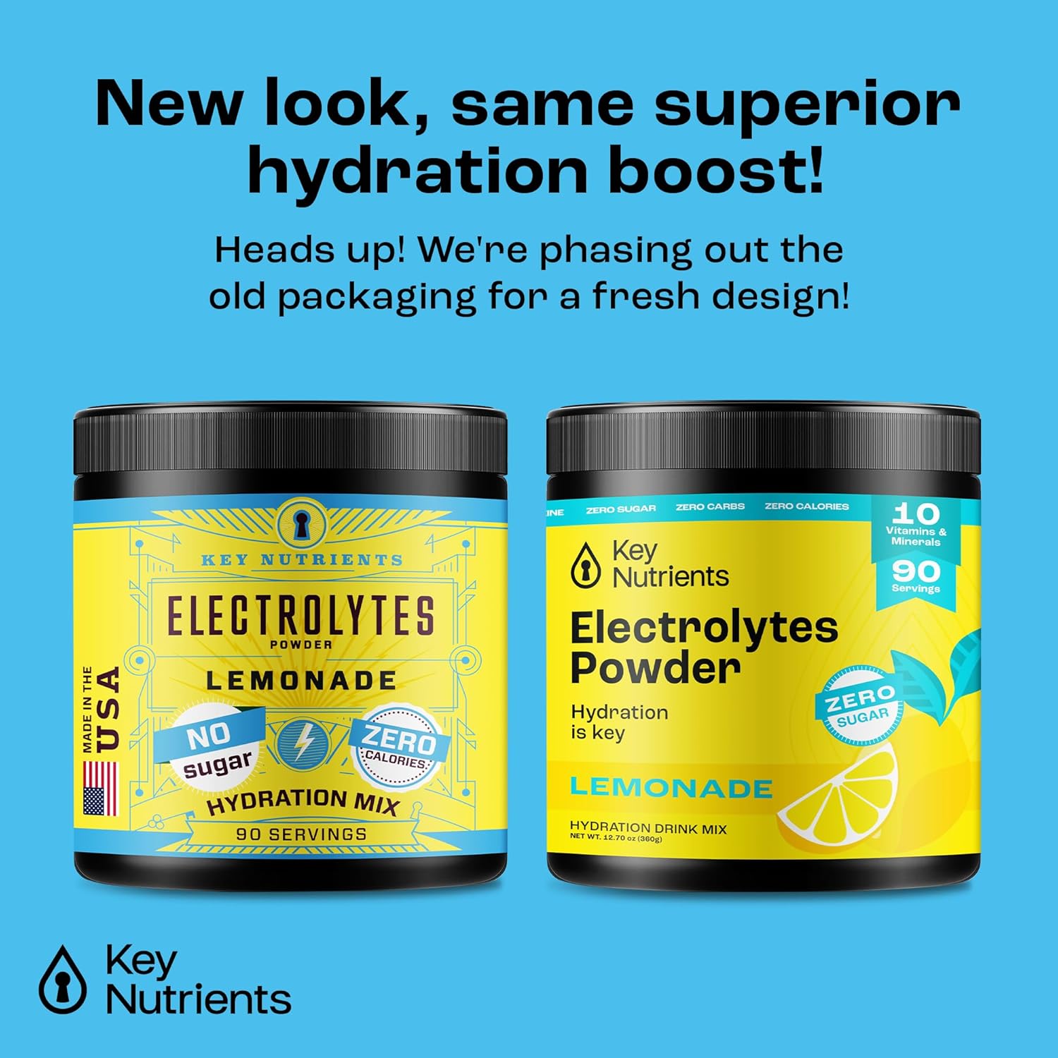 Sugar-Free Multivitamin Electrolyte Drink Mix Bundle - Tropical Peach Mango & Refreshing Lemonade Flavors - 90 Servings Each