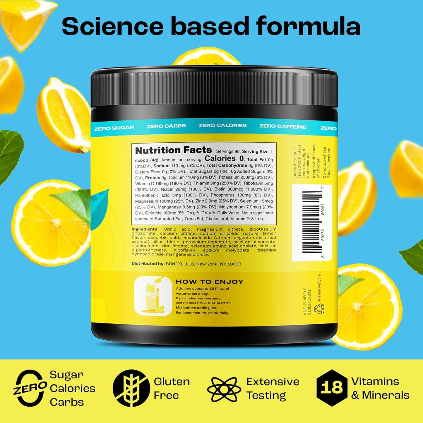 Sugar-Free Multivitamin Electrolyte Drink Mix Bundle - Tropical Peach Mango & Refreshing Lemonade Flavors - 90 Servings Each