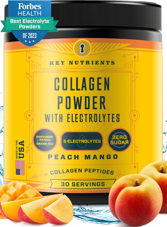 Sugar-Free Multivitamin Electrolytes Powder with Collagen Peptides for Energy and Hydration - No Calories - Made in USA