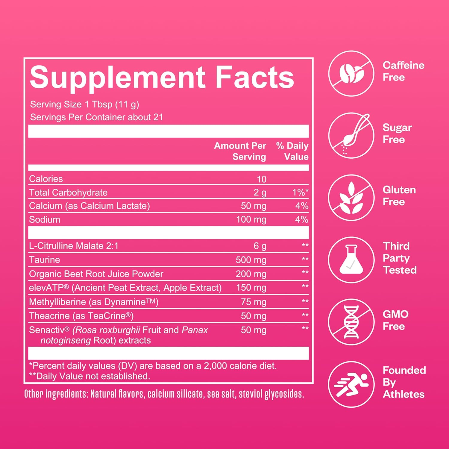 Sugar-Free Pink Lemonade Pre-Workout Powder with L-Citrulline - Boost Energy, Endurance, Focus, and Motivation - 21 Servings