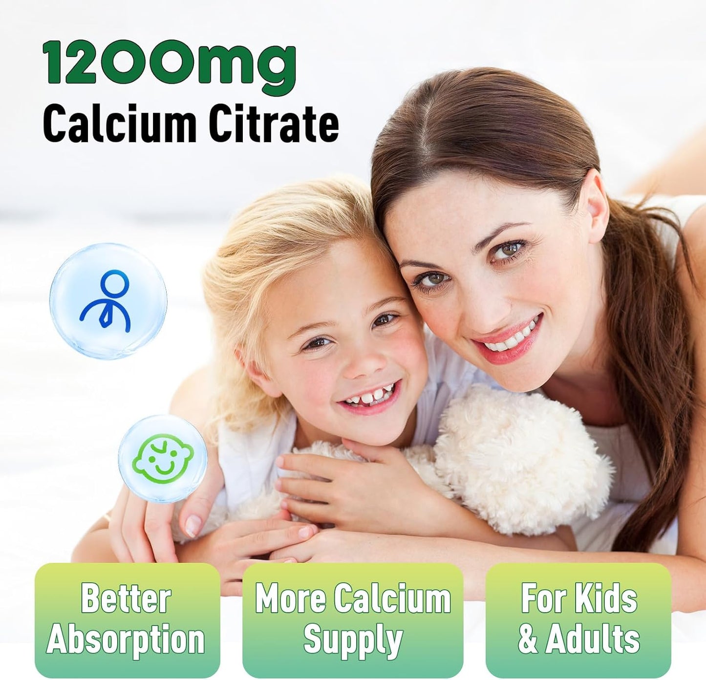 Sugar-Free Potassium and Calcium Citrate Gummies for Bone and Muscle Health, 500mg Potassium Chloride, 1200mg Calcium Citrate