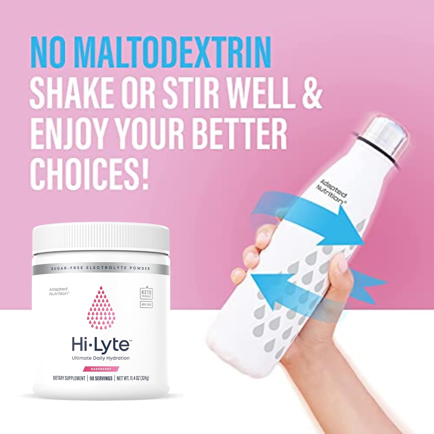 Sugar-Free Raspberry Electrolyte Powder Drink Mix - 90 Servings | Gluten-Free Keto Hydration Supplement | Zero Calories & Carbs | No Maltodextrin | Light Refreshing Flavor