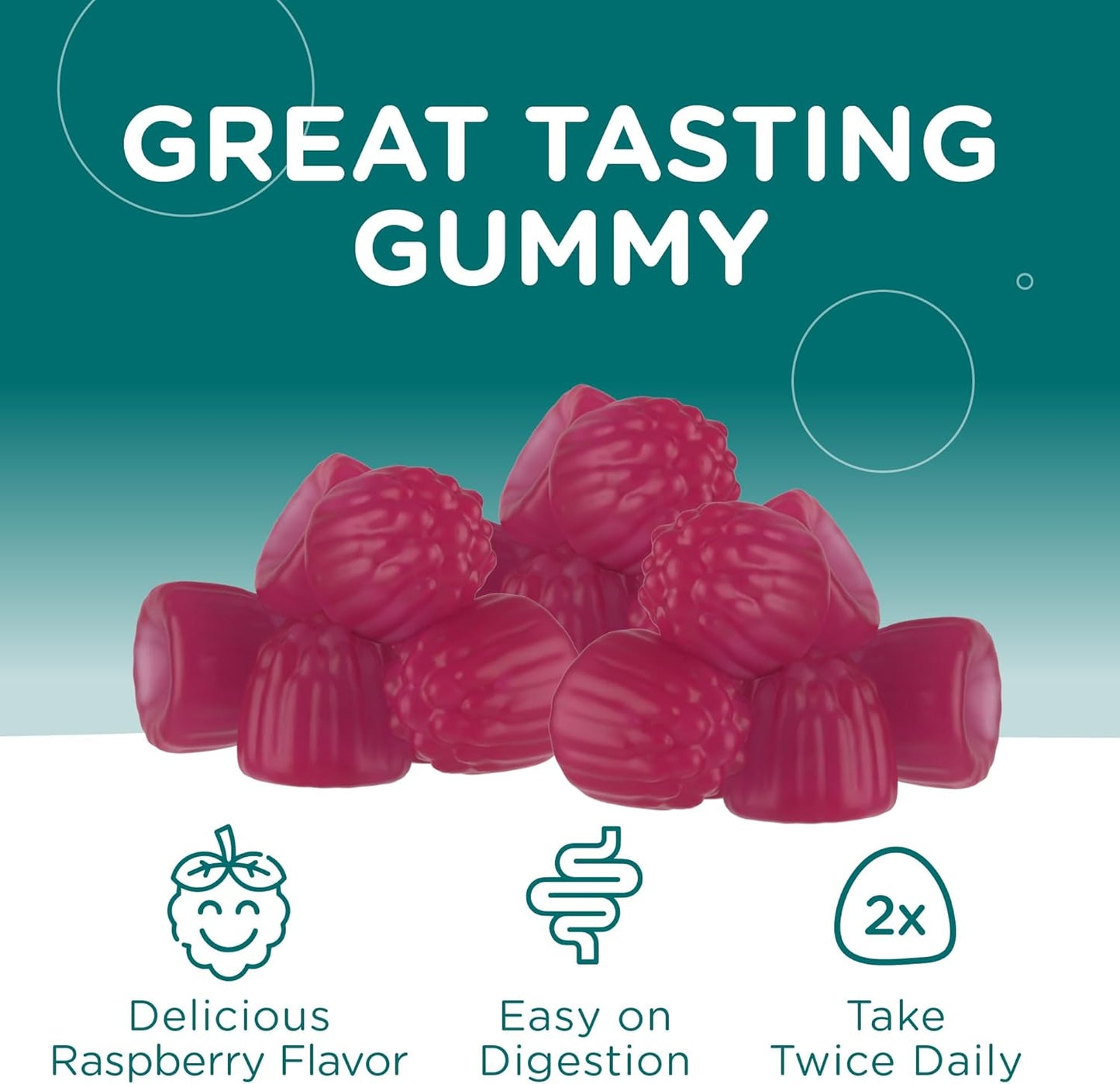 Sugar-Free Raspberry Flavored Magnesium Gummies for Muscle, Nerve, and Calm Support - Non GMO Chewable Magnesium Citrate Chews for Adults - Gluten-Free Relaxing Supplement (60 Count)