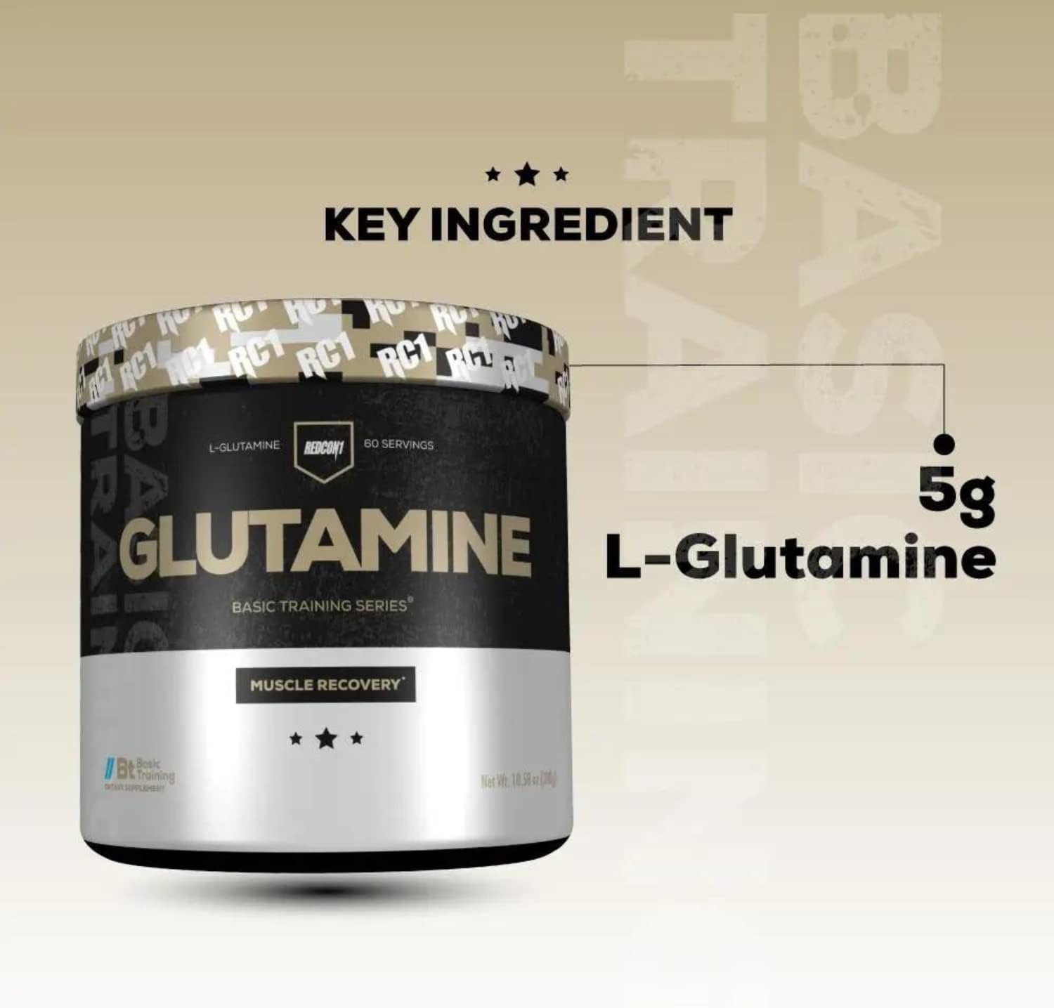 Sugar-Free REDCON1 Glutamine Powder for Muscle Recovery & Immune Support - 60 Servings