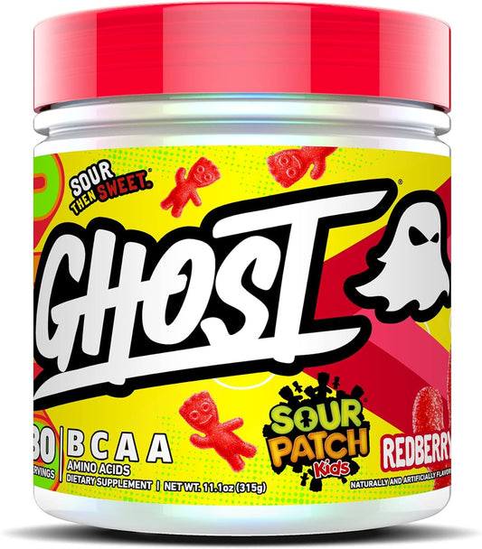 Sugar-Free Sour Patch Kids Redberry BCAA Powder - 30 Servings, 7G BCAA, Intra, Post & Pre Workout Recovery Drink
