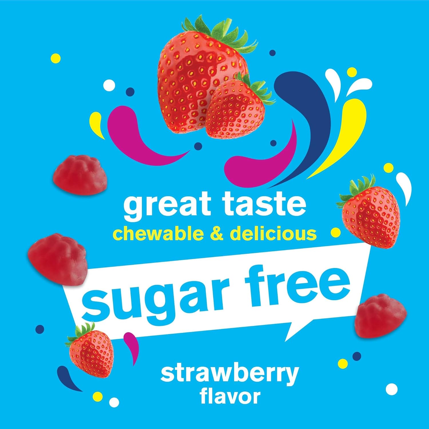 Sugar-Free Vitamin B Complex Gummies with Vitamin C and Folic Acid for Immune and Energy Support - Strawberry Flavor - 60 Count