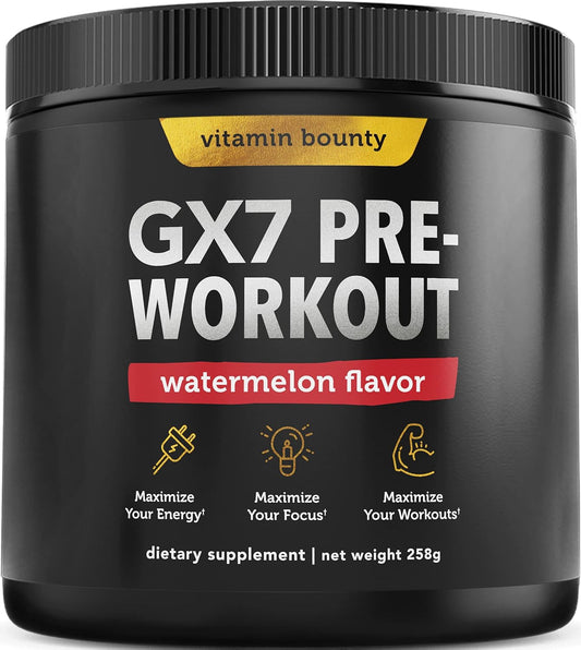 Sugar-Free Watermelon Pre-Workout Powder with Beta-Alanine and Caffeine - Keto Energy Supplement for Men and Women - Non-GMO - 20 Servings
