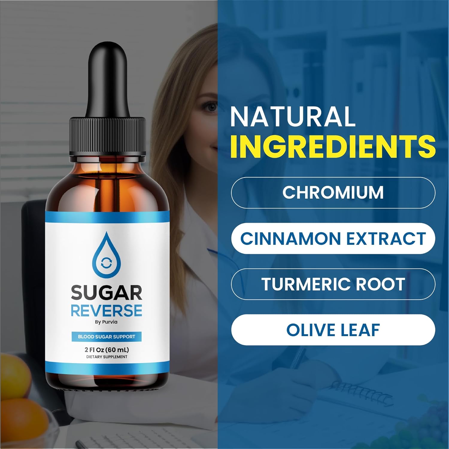 Sugar Reverse Drops - Pack of 5 Bottles, Advanced Formula Supplement with Chromium for Maximum Strength Sugar Reversal