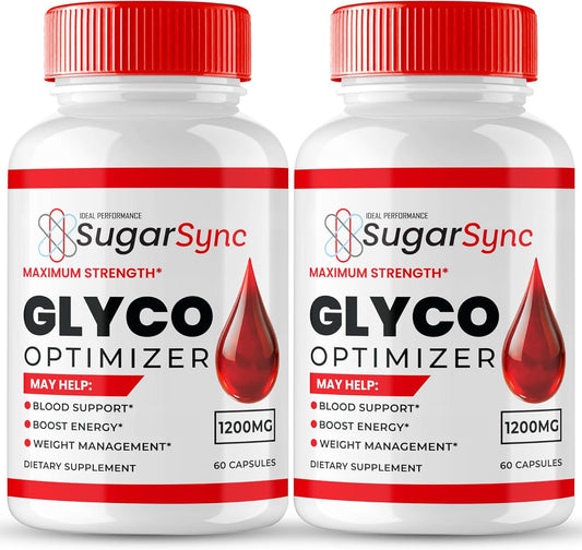 Sugar Sync Glyco Optimizer Capsules - Maximum Strength Supplement for Health Support, All Natural Formula (2 Pack)