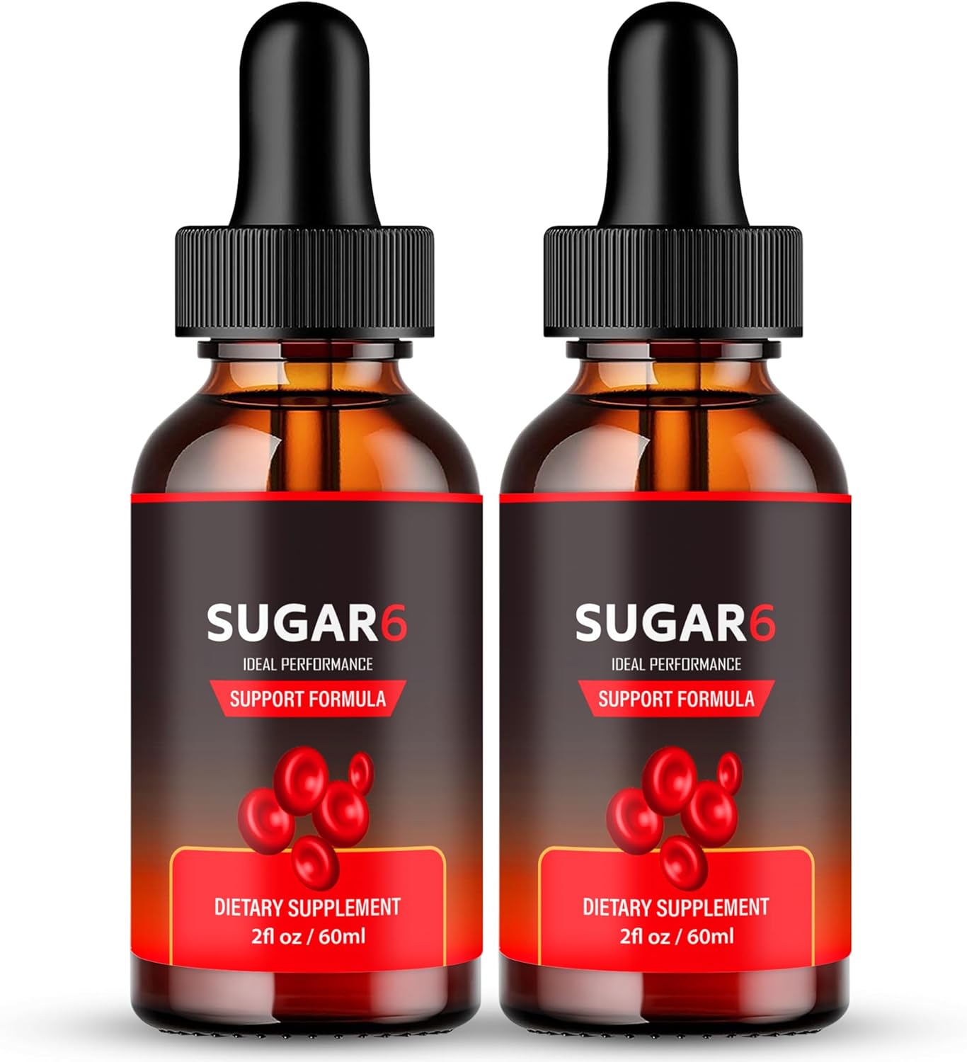 Sugar6 Drops - Maximum Strength Blood Sugar Support Liquid Supplement (2 Pack)