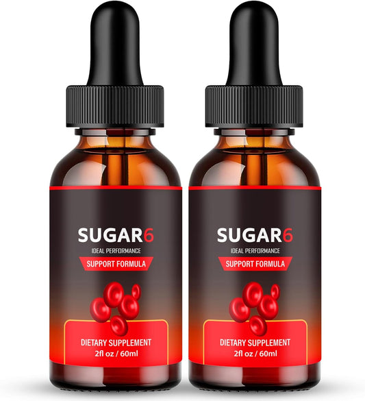 Sugar6 Drops - Maximum Strength Blood Sugar Support Liquid Supplement (2 Pack)