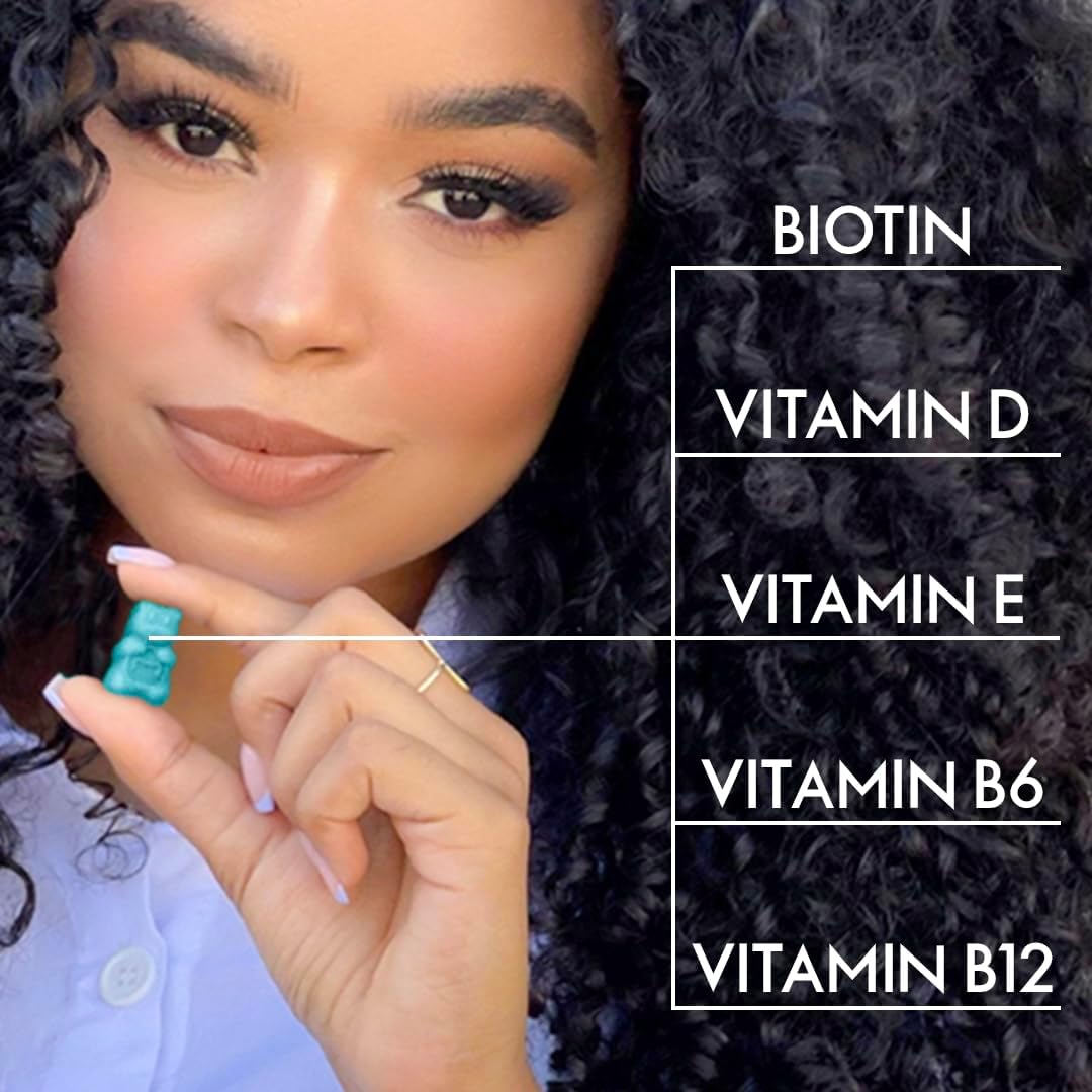 SugarbearPro Hair Vitamin Gummy 6 Month Supply - Extra Strength Biotin 6000mcg - Growth for Men & Women - Vegan B12, MSM, Inositol, Omega 3 - Elderberry - Certified Kosher, Halal, Cruelty-Free