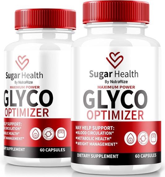 SugarHealth Glyco Optimizer Capsules (2 Pack) - Premium Blood Formula for Healthy Levels - All Natural Supplement to Support Overall Wellness - Official Reviews - 120 Capsules