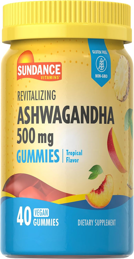 Sundance Ashwagandha Gummies - 500mg - 40 Vegan Gummies - Non-GMO, Gluten Free Supplement