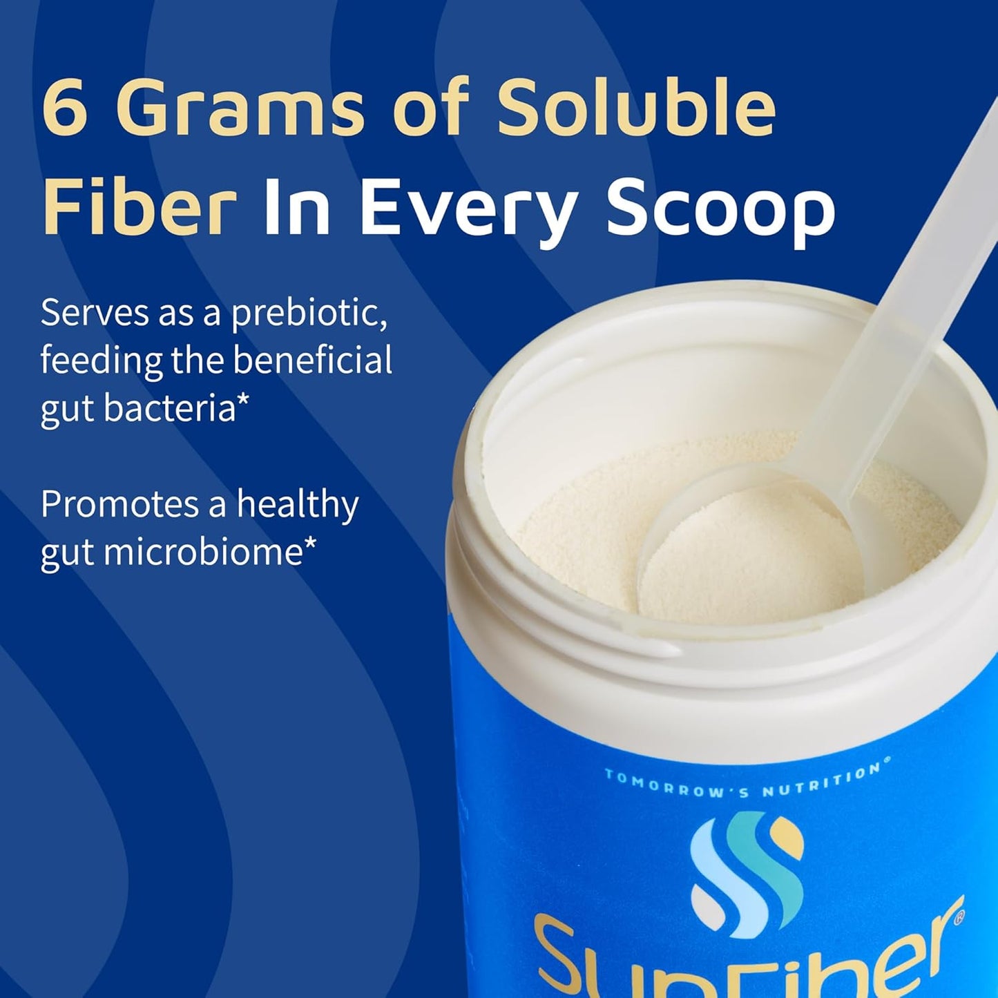 Sunfiber Prebiotic Fiber Supplement for Digestive Health - 30 Servings, Low FODMAP, Gluten-Free, Unflavored - Tomorrow's Nutrition
