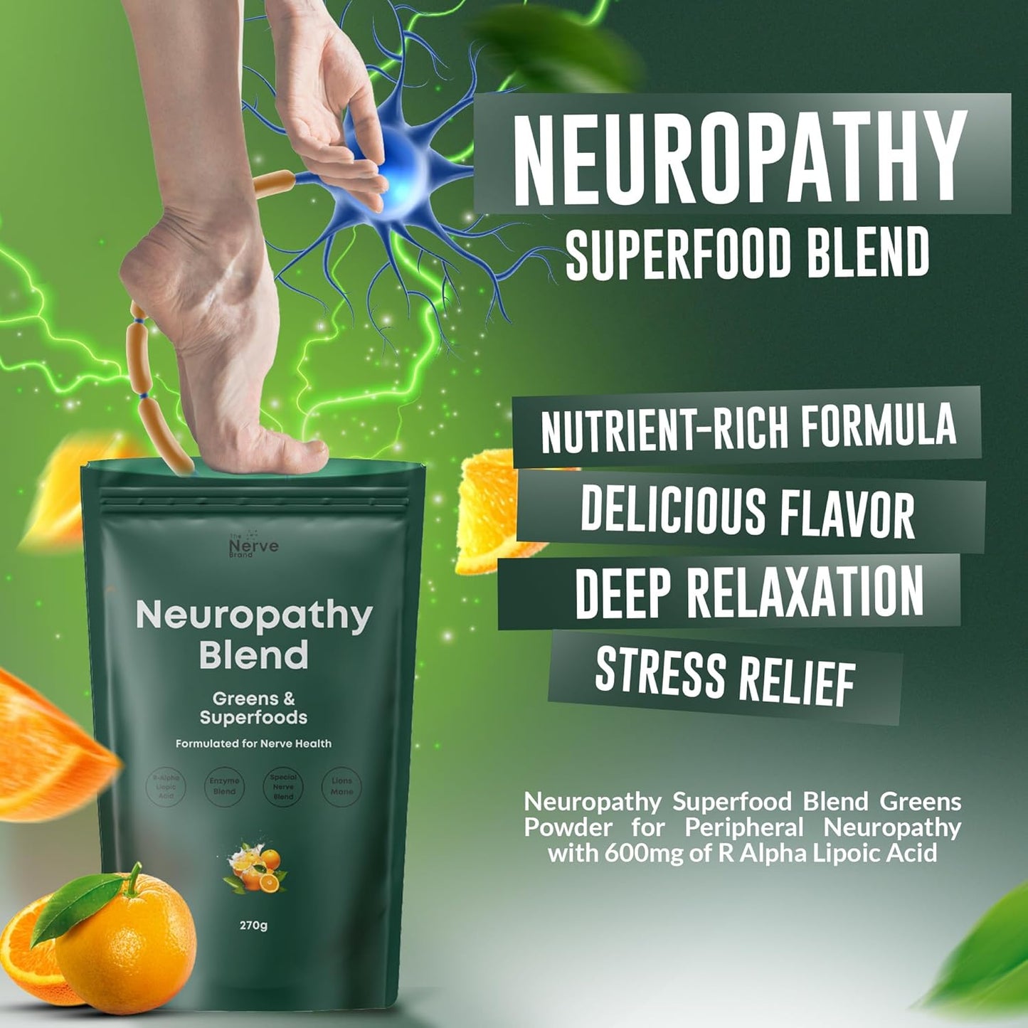 Sunshine Orange Neuropathy Superfood by Nerve Brand - Boost Nerve Health with Vitamin C & Antioxidants