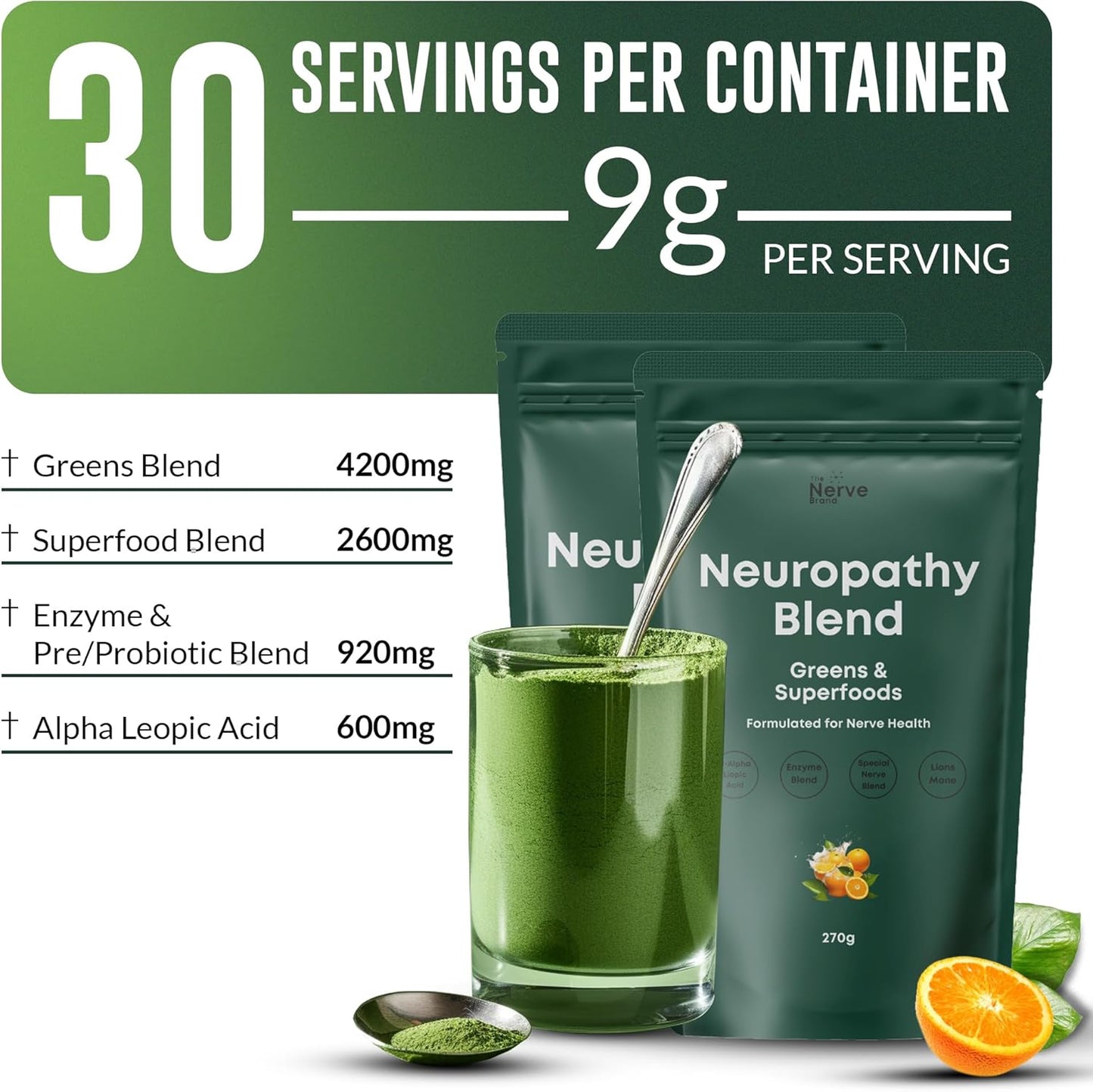 Sunshine Orange Neuropathy Superfood by Nerve Brand - Boost Nerve Health with Vitamin C & Antioxidants