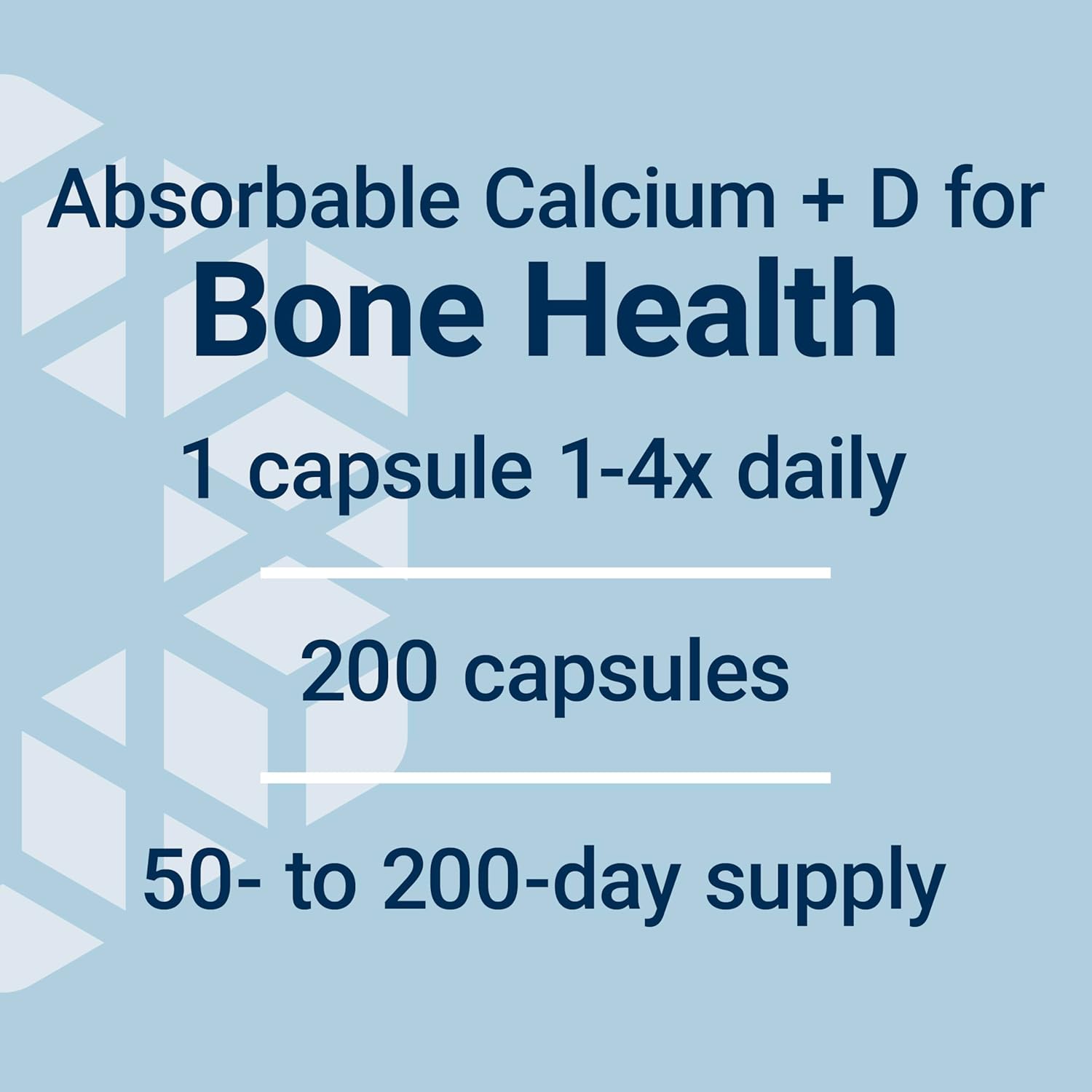 Super-absorbable Calcium Citrate with Vitamin D for Optimal Bone Health - 200 Capsules (Gluten-Free, Non-GMO)