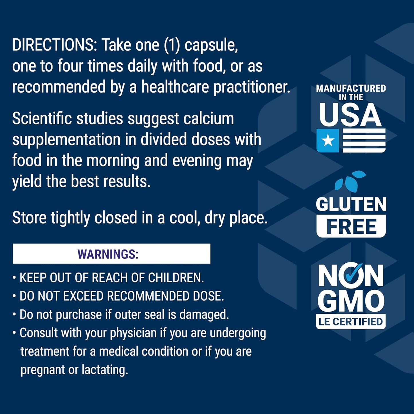 Super-absorbable Calcium Citrate with Vitamin D for Optimal Bone Health - 200 Capsules (Gluten-Free, Non-GMO)