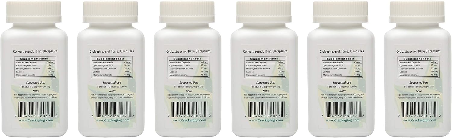 Super-Absorption Cycloastragenol 98% - 10mg per Capsule (180 Capsules Total)