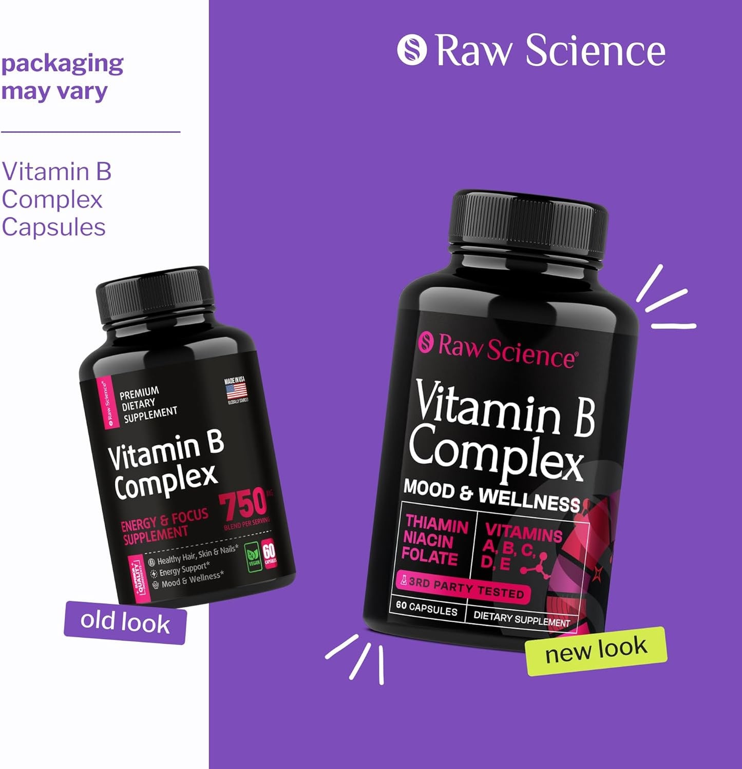 Super B-Complex Capsules with Vitamin B1 B2 B3 B5 B6 B7 B9 B12, Biotin, Folic Acid, and Vitamin C for Energy, Immune Support, and Nervous System Health - 60 Capsules for Men and Women