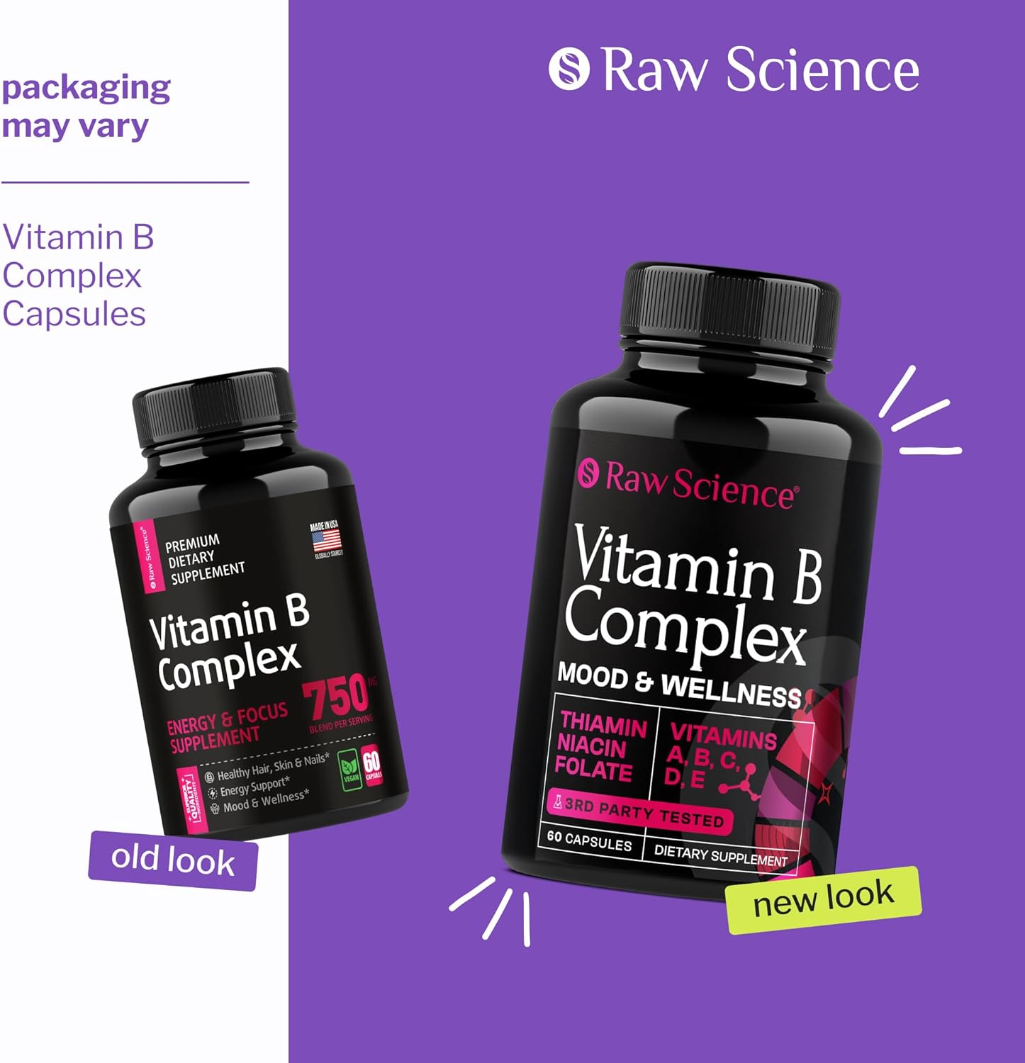 Super B-Complex Capsules with Vitamin B1 B2 B3 B5 B6 B7 B9 B12, Biotin, Folic Acid, and Vitamin C for Energy, Immune Support, and Nervous System Health - 60 Capsules for Men and Women