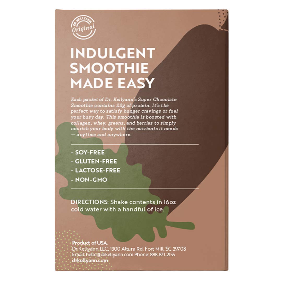 Super Chocolate Collagen Smoothie Mix – 7 Servings, Protein Shake for Keto & Paleo Diets, Skin & Gut Support