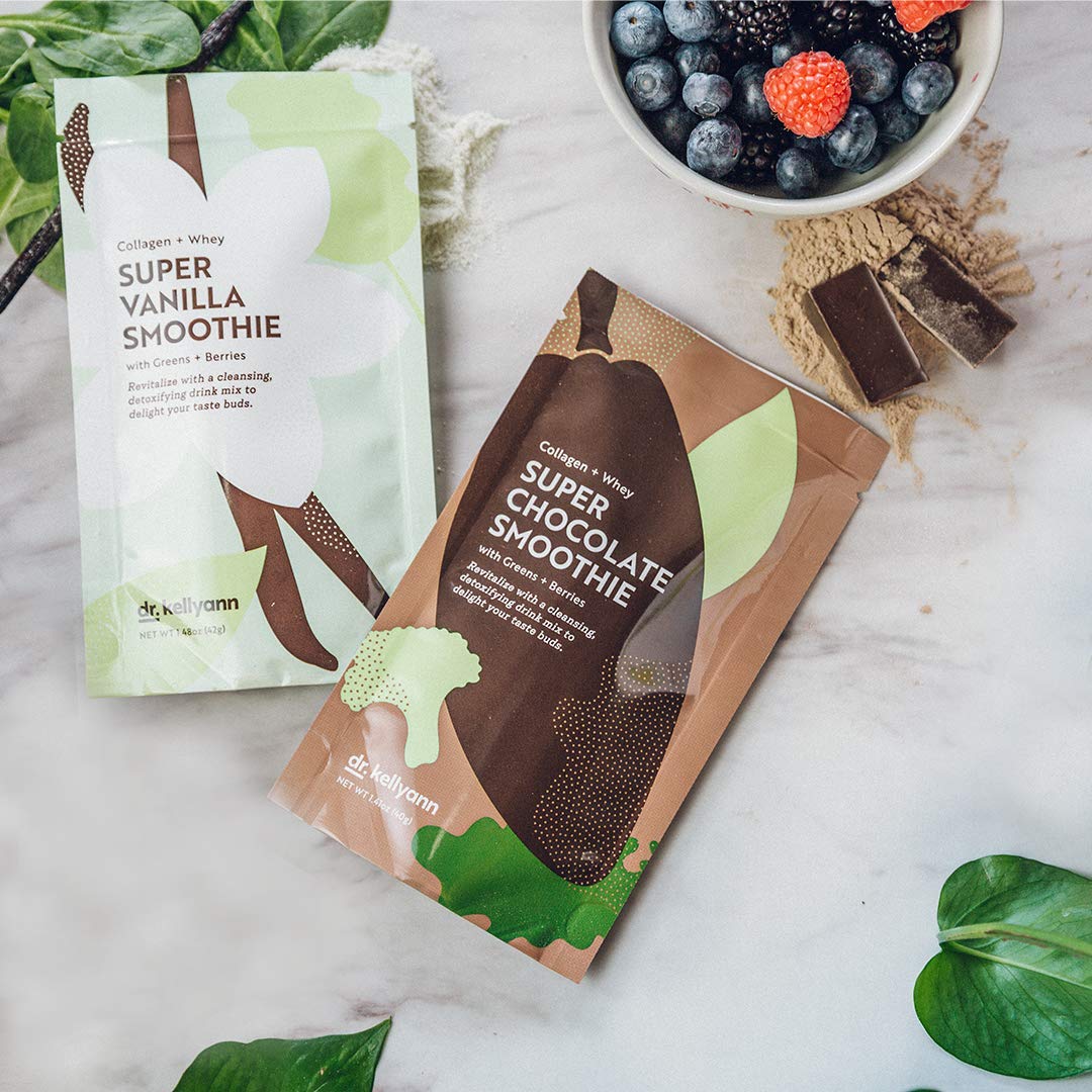 Super Chocolate Collagen Smoothie Mix – 7 Servings, Protein Shake for Keto & Paleo Diets, Skin & Gut Support