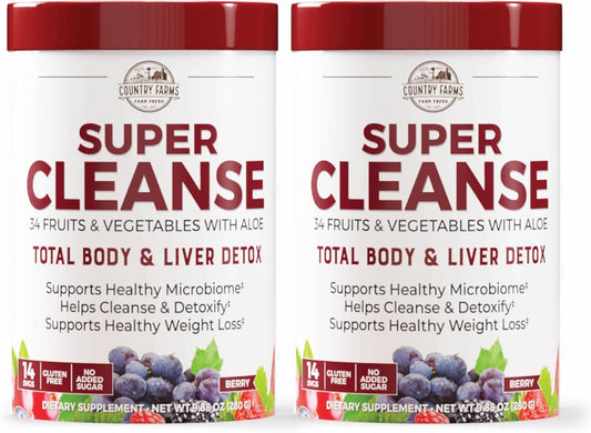 Super Cleanse Juice with 34 Fruits and Vegetables for Healthy Digestion and Weight Management - 28 Servings