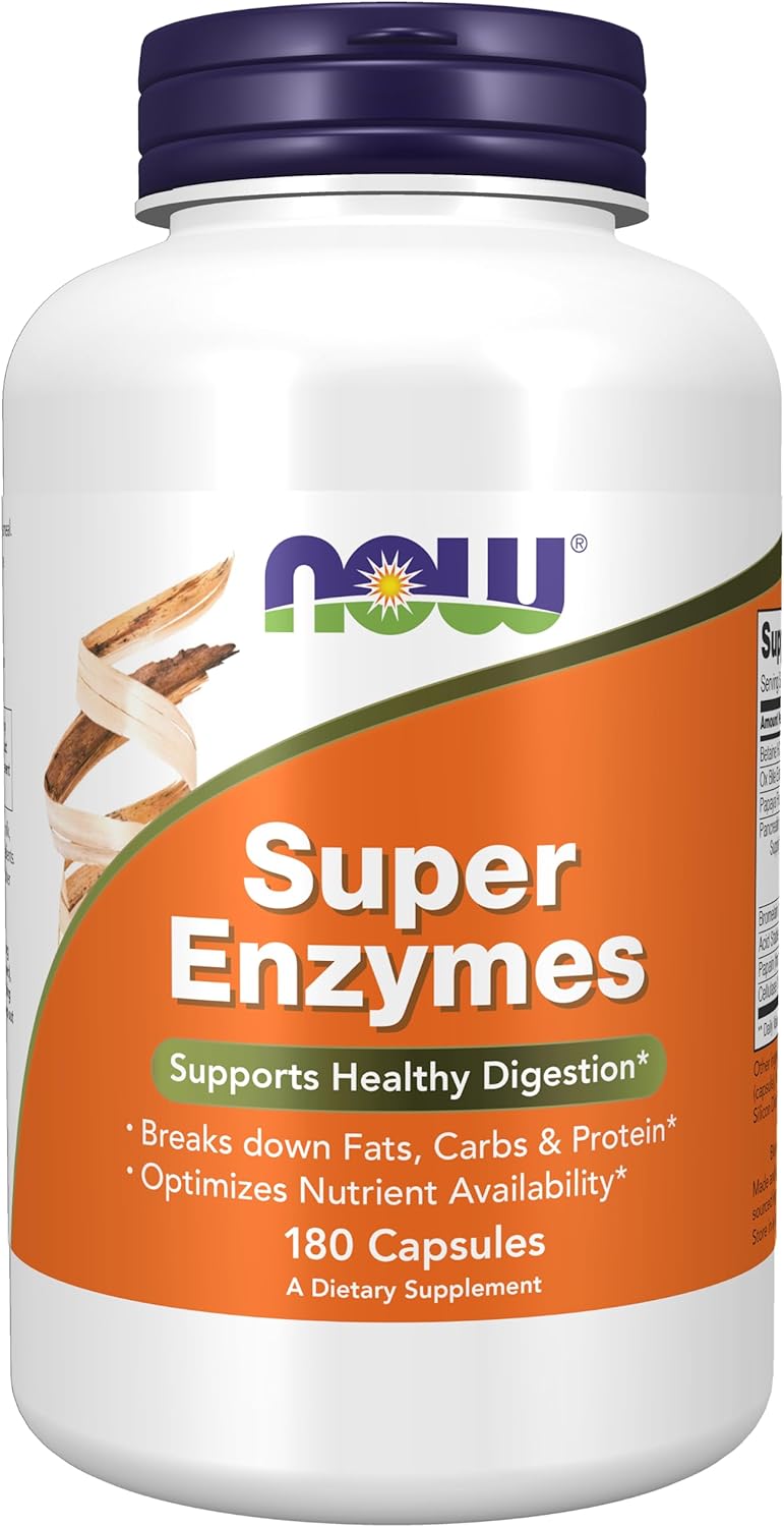 Super Enzymes with Bromelain, Ox Bile, Pancreatin, Papain - 180 Capsules, Cognitive Support with Magtein™ Magnesium - 90 Veg Capsules