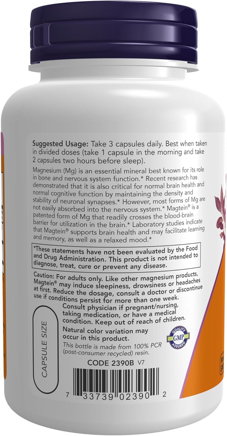 Super Enzymes with Bromelain, Ox Bile, Pancreatin, Papain - 180 Capsules, Cognitive Support with Magtein™ Magnesium - 90 Veg Capsules
