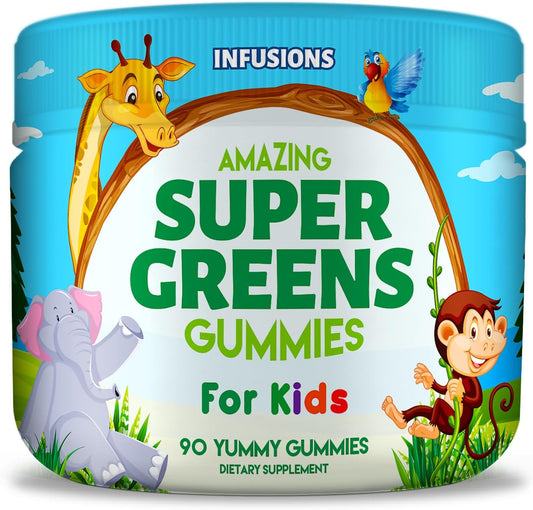 Super Green Gummy Kids Multivitamin - 90 Count, 8 Powerful Superfood Blends, Soft & Delicious, Vegan, Gluten Free, Non-GMO
