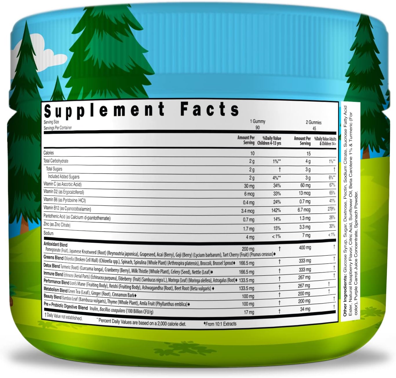 Super Green Gummy Kids Multivitamin - 90 Count, 8 Powerful Superfood Blends, Soft & Delicious, Vegan, Gluten Free, Non-GMO