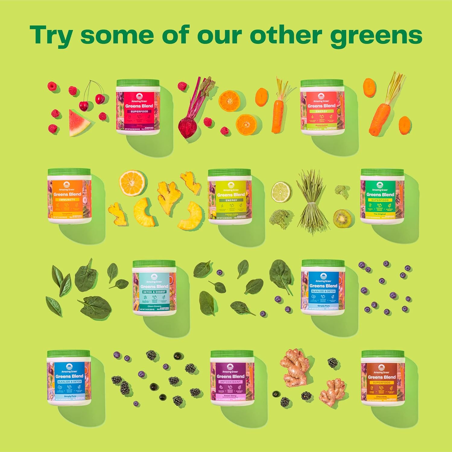 Super Greens Powder with Beet Root, Digestive Enzymes, Prebiotics & Probiotics - Alkalize & Detox Cleanse, 30 Servings