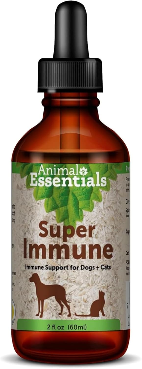 Super Immune Support Supplement for Dogs & Cats - Echinacea, Eleuthero, Olive Leaf Extract - 2 Fl Oz Liquid Drops