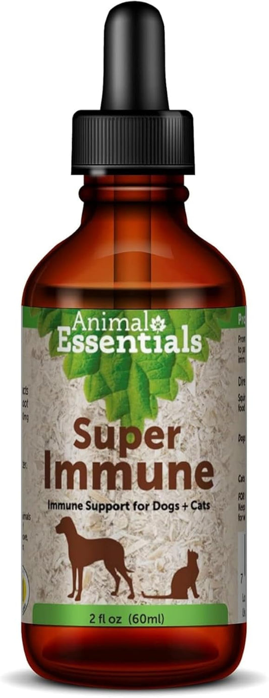 Super Immune Support Supplement for Dogs & Cats - Echinacea, Eleuthero, Olive Leaf Extract - 2 Fl Oz Liquid Drops
