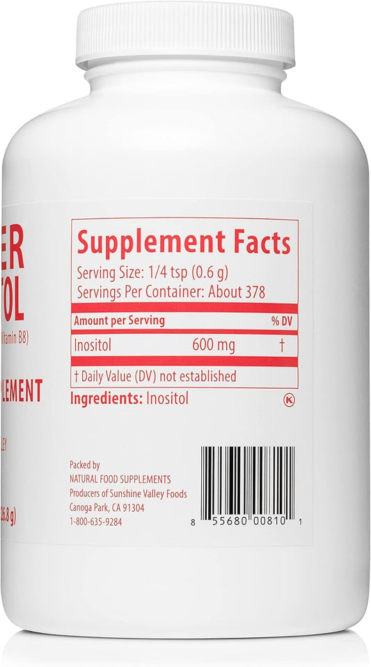 Super Inositol Vitamin B8 Powder - PCOS Fertility & Hormonal Balance Support - Non-GMO 16 oz