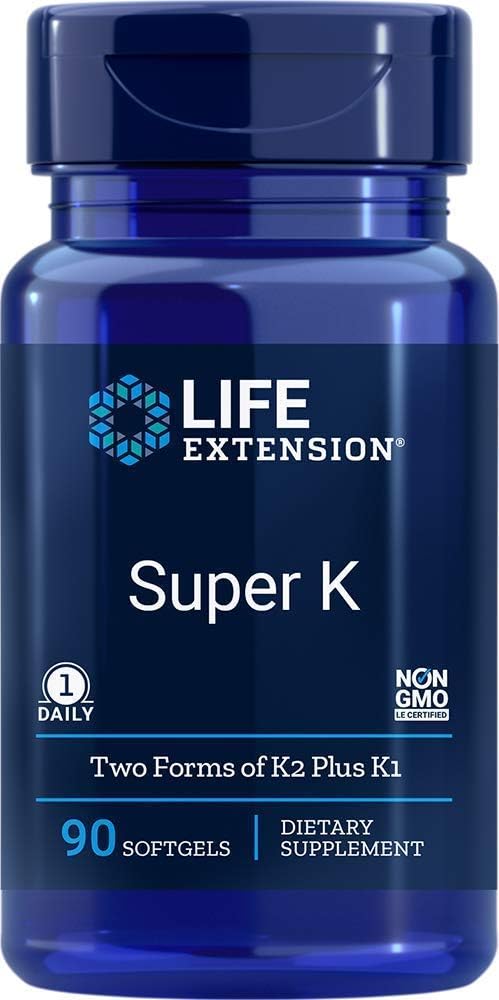 Super K with Advanced K2 Complex Softgels - 90 Count for Life Extension