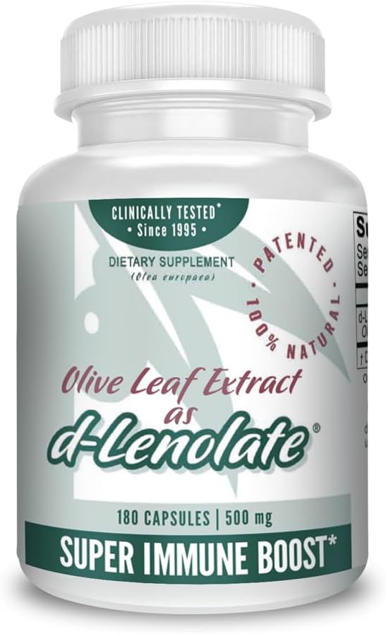Super Strength East Park Olive Leaf Extract Capsules - 500mg d-Lenolate with 18% Oleuropein for Immune Support - 60 Vegan Capsules
