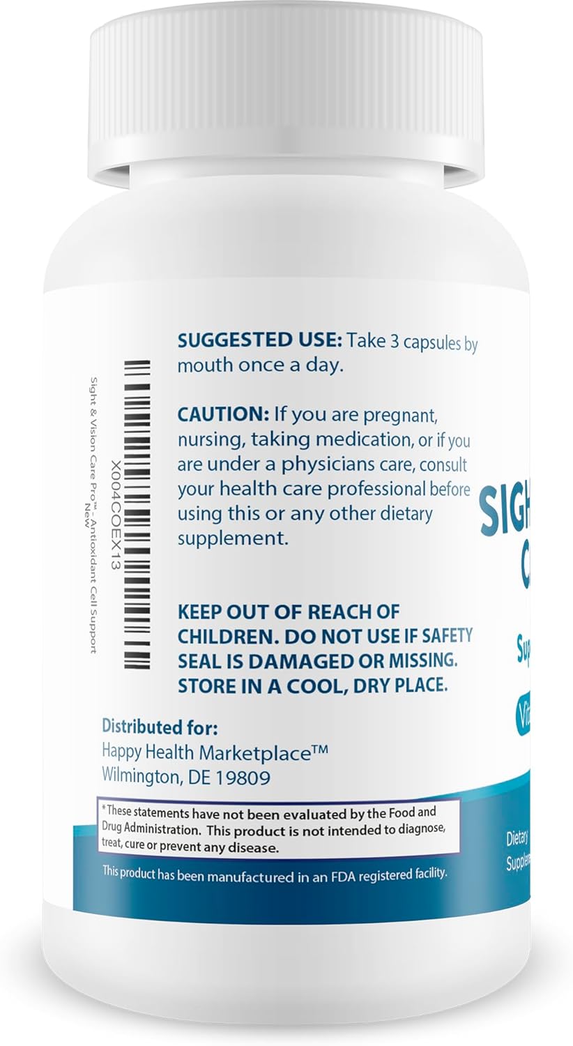 Super Vision Support - Vitamin & Mineral Supplement for Eye Health - Enhance Visual Acuity and Reduce Eye Strain - Antioxidant Cell Support for Healthy Sight & Vision Care