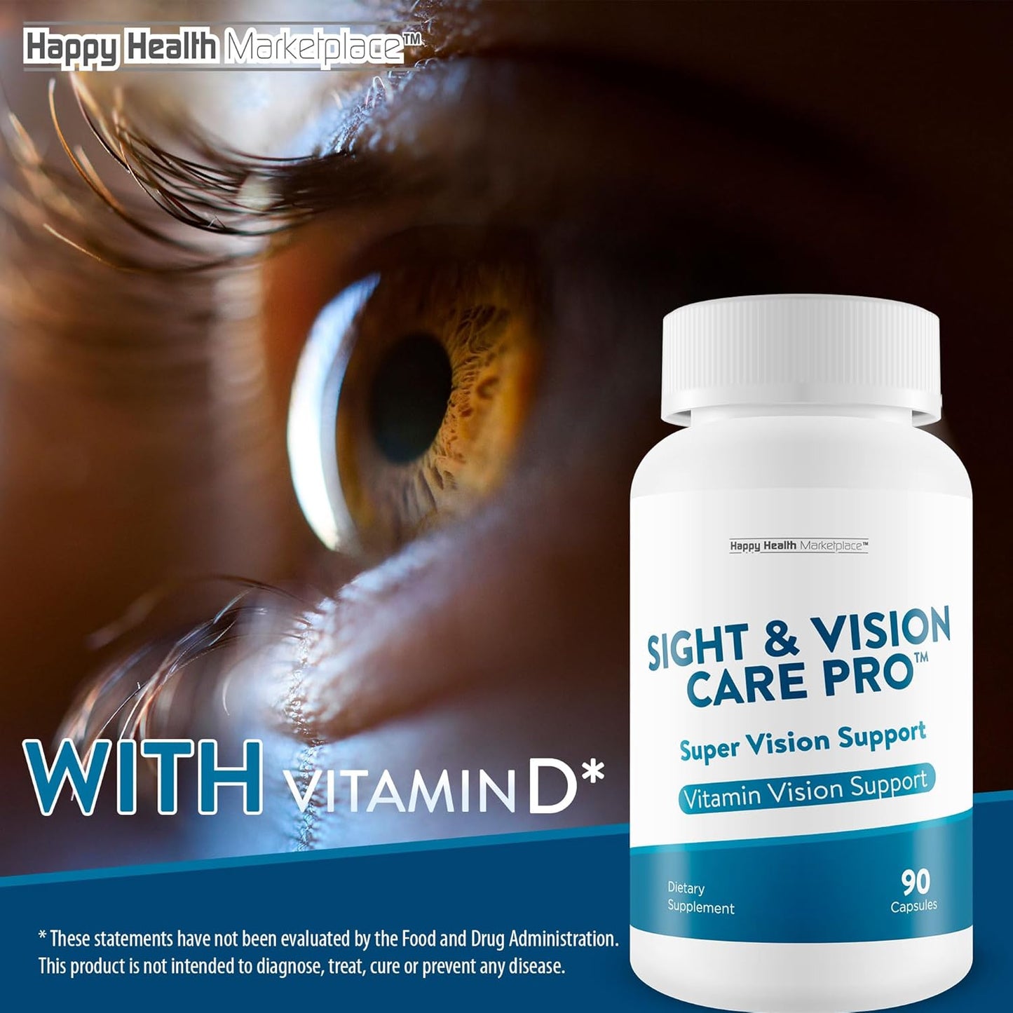 Super Vision Support - Vitamin & Mineral Supplement for Eye Health - Enhance Visual Acuity and Reduce Eye Strain - Antioxidant Cell Support for Healthy Sight & Vision Care